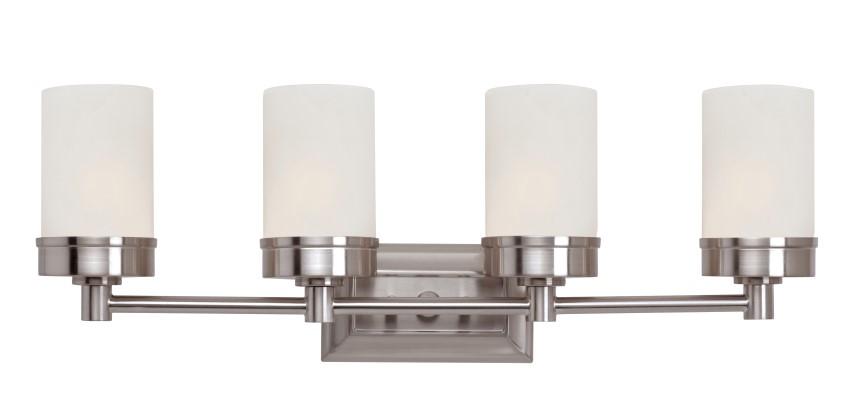 4LT-BATH BAR-BRUSHED NICKEL-WH